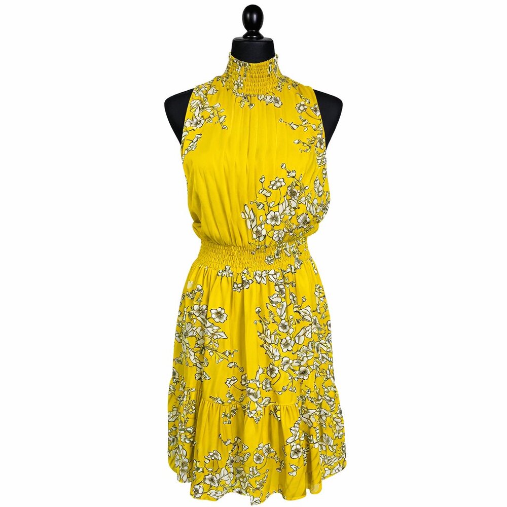 Nanette Lepore Floral Chiffon Smocked Waist Midi Dress 2 Romantic Wedding Guest